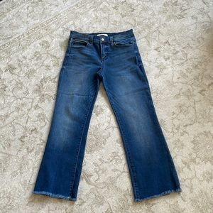 Frayed cropped jeans